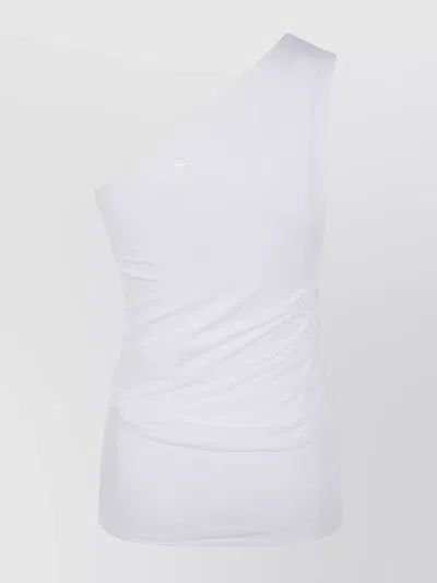 Patou Ruched One-shoulder Fitted Top In White