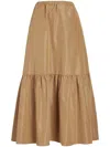 Patou Ruffle-detailing Midi Skirt In Neutrals