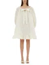 Patou Women's Ruffle Hem Dress In Ivory