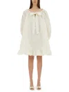 Patou Women's Ruffle Hem Dress In Ivory