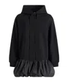 Patou Cotton Hoodie With Ruffles And Logo In Black