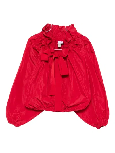 Patou Ruffle-neck Blouse In Red