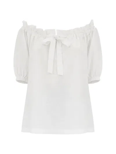 Patou Drawstring Organic Cotton T-shirt In White
