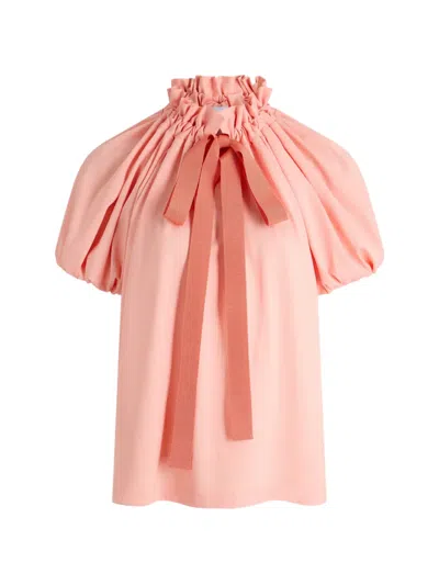 Patou Ruffled Bow-detail Blouse In Pink