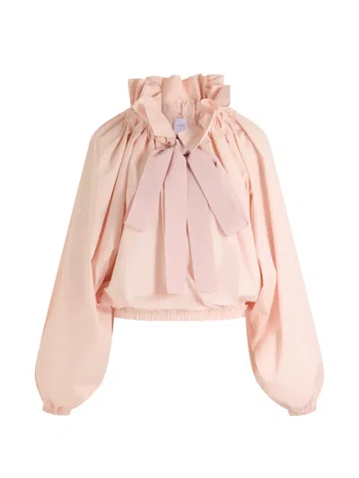 Patou Ruffled Bow-detail Top In Pink