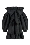 Patou Bow-detail Ruffled Faille Minidress In White