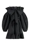 Patou Bow-detail Ruffled Faille Minidress
