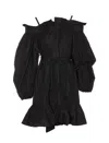 Patou Bow-detail Ruffled Faille Minidress In Green
