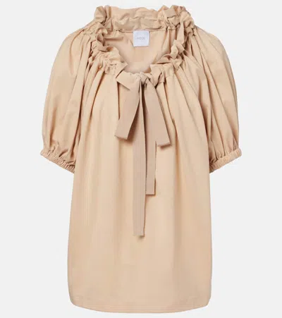Patou Ruffled Cotton Top In Neutral