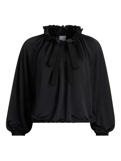 Patou Iconic Drawstring Top In Satin Jersey In Black