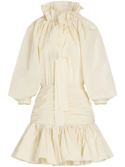 Patou Ruffled Dress In White