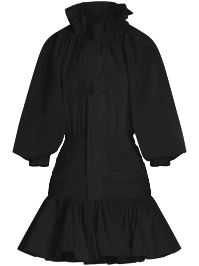 Patou Ruffled Mini Dress In 黑色