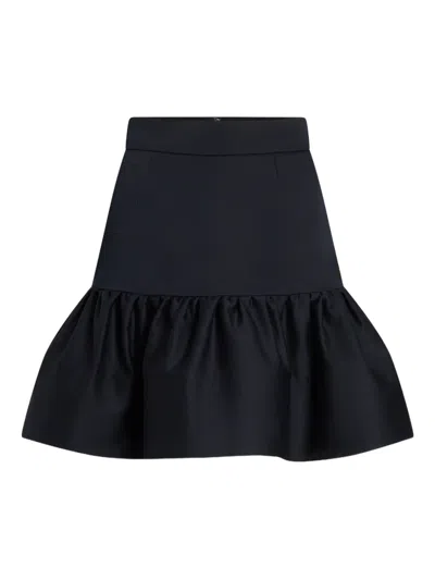 Patou Ruffled Mini Skirt In Blue
