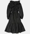 Patou Iconic Drawstring Faille Mini Dress In Black