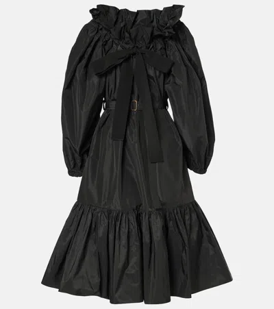 PATOU RUFFLED TIERED FAILLE MINIDRESS