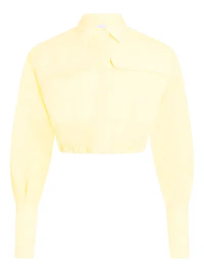 Patou Safari Cropped Shirt In Yellow