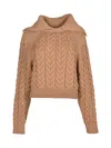 Patou Sailor Cable-knit Sweater In Nude