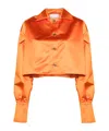 Patou Satin Cropped Jacket In Orange