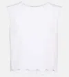 Patou Logo Embroidered Cropped Top In White