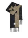 Patou Intarsia-knit Logo Alpaca Scarf In Beige