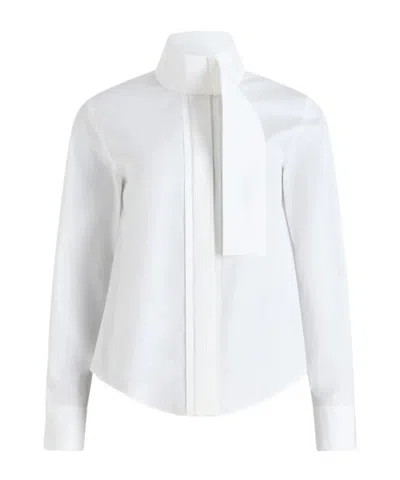 PATOU SCARF-COLLAR POPLIN BLOUSE
