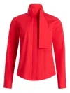 Patou Tie-neck Cotton-poplin Blouse In Red