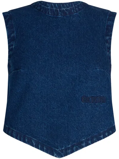 PATOU SCARF DENIM TOP