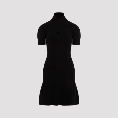 Patou Scarf Draped Knit Dress In Black
