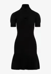 Patou Scarf Draped Knit Dress In Black