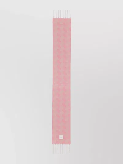 Patou Scarf "jp" Fringed Edges In Pink