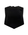 Patou Bow-detail Sleeveless Top In Black