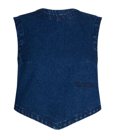 PATOU SCARF DENIM TOP
