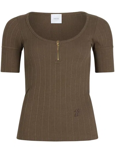 PATOU PATOU SCOOP-NECK RIBBED T-SHIRT