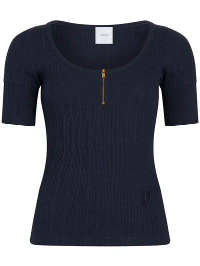 PATOU PATOU SCOOP-NECK RIBBED T-SHIRT