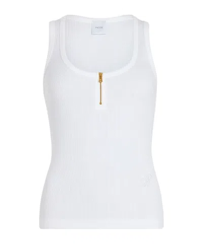 PATOU PATOU ZIP-FRONT RIBBED TANK TOP