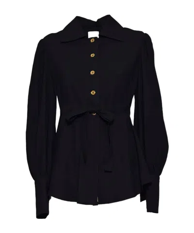 Patou Seersucker Blouse In Black