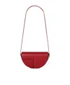 Patou Leather Shoulder Bag Adjustable Strap In Red