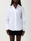 Patou Tailored Long Sleeve Blouse In Cotton In White