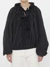 Patou Gros Grain Top With Gathered Collar In Nero