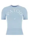 Patou Logo-jacquard Knitted T-shirt In Blue