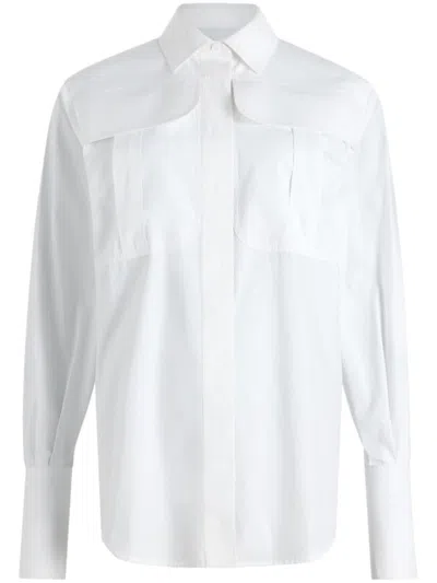 Patou Buttoned Long-sleeve Shirt In White