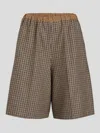 Patou Houndstooth Longline Shorts In Houndstooth