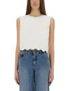 Patou Logo Embroidered Cropped Top