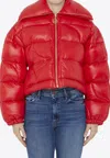 Patou Cropped Puffer Jacket In Red