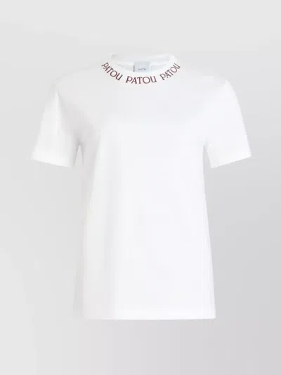PATOU SHORT SLEEVE T-SHIRT EMBROIDERED COLLAR