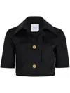 Patou Short-sleeved Cropped Jacket In 黑色