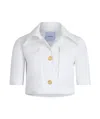 Patou Short-sleeved Cropped Jacket In White