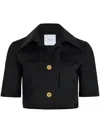 Patou Short-sleeved Cropped Jacket In B Black