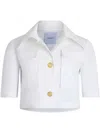 Patou Short-sleeved Cropped Jacket In W White