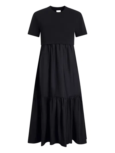 Patou Short-sleeves Midi Dress In Black